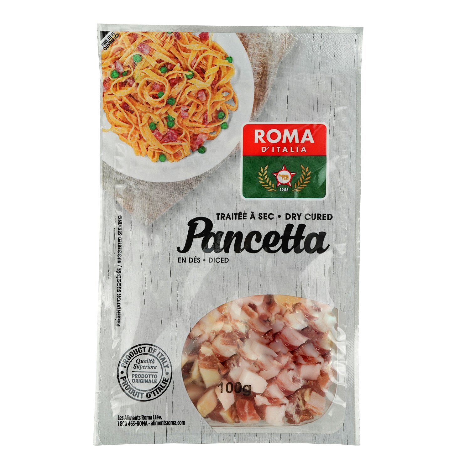 Pancetta douce en cubes 100 g Bacon Mayrand