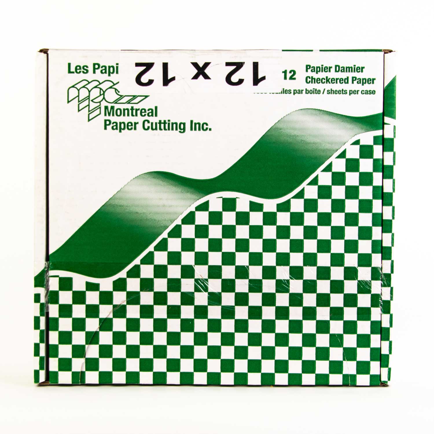 Green Checkerboard Wax Paper Sheet 12''x12'' x1000 - Wax paper