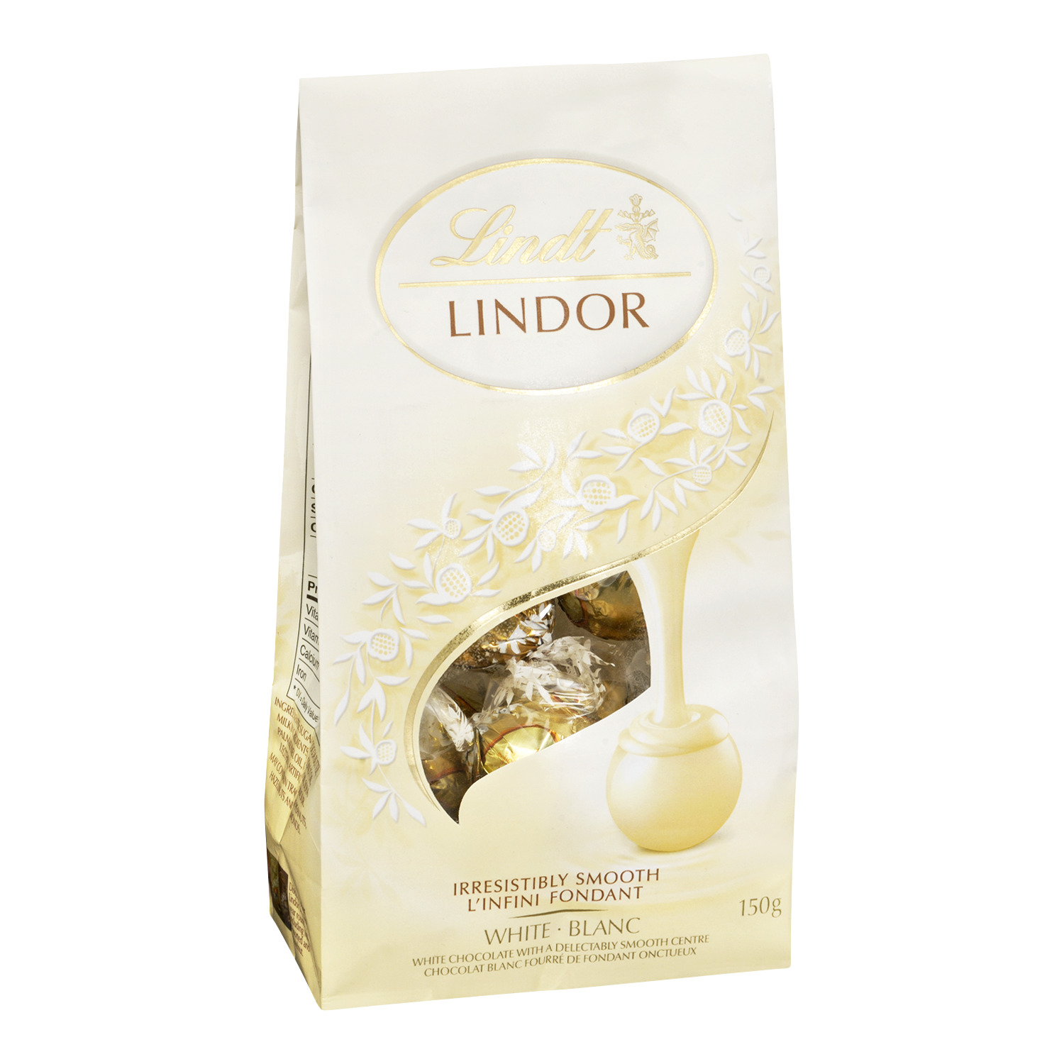 Sachet Truffes LINDOR au chocolat blanc de Lindt, 150g