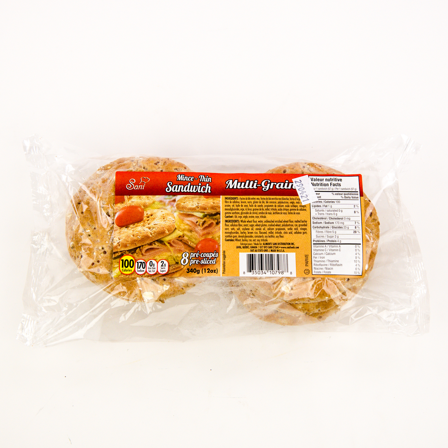 Multigrain Thin Sandwich Breads x8 - Roll | Mayrand