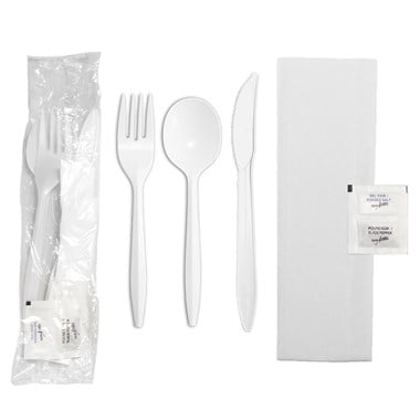 Fourchette plastique reutilisable blanc - Voussert