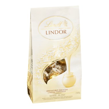 Lindt chocolat blanc fourré de fondant onctueux, lindor (150 g) - lindor  white chocolate (150 g), Delivery Near You