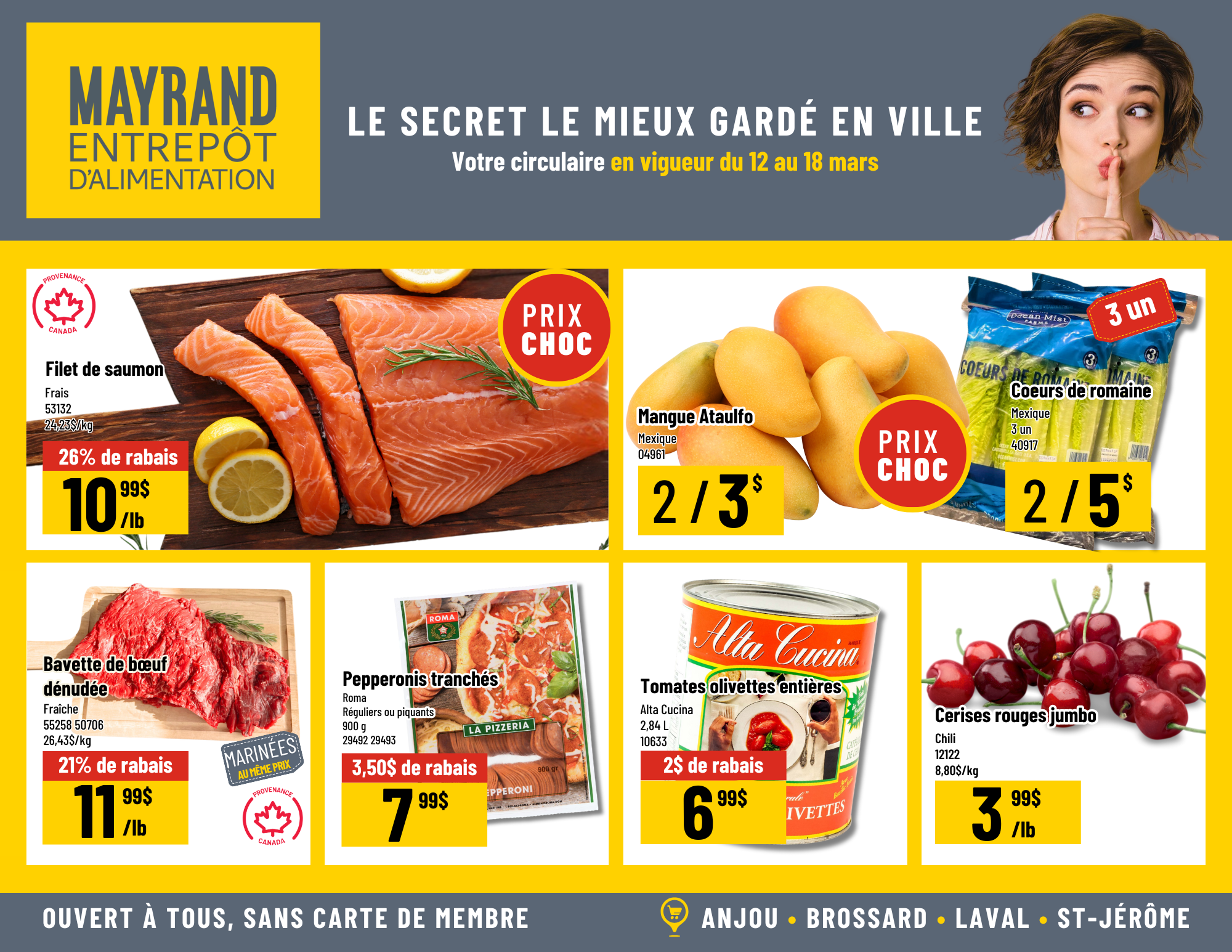 Prix rabais de la semaine | Mayrand Entrepôt d'Alimentation