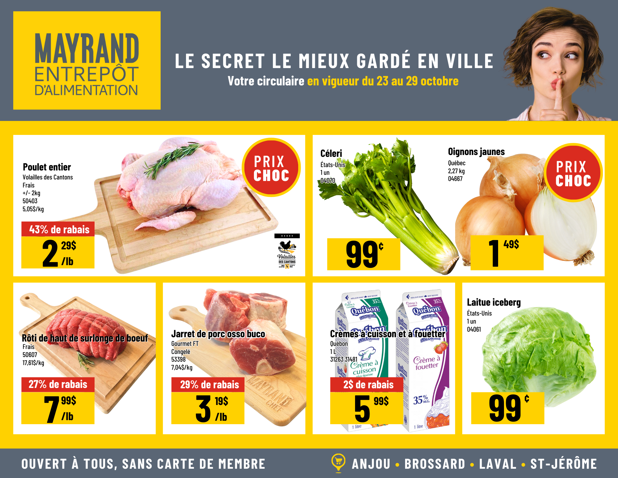 Prix rabais de la semaine | Mayrand Entrepôt d'Alimentation