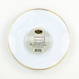 White Plastic Plate Gold Rim 7.5'' x10