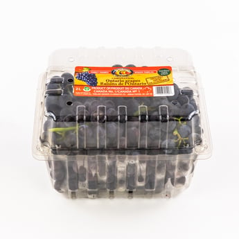 Panier de raisins bleus