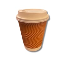 Verres café carton ondulé a/couvercles 8 oz