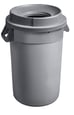 Poubelle grise 32G/121L couvercle entonnoir