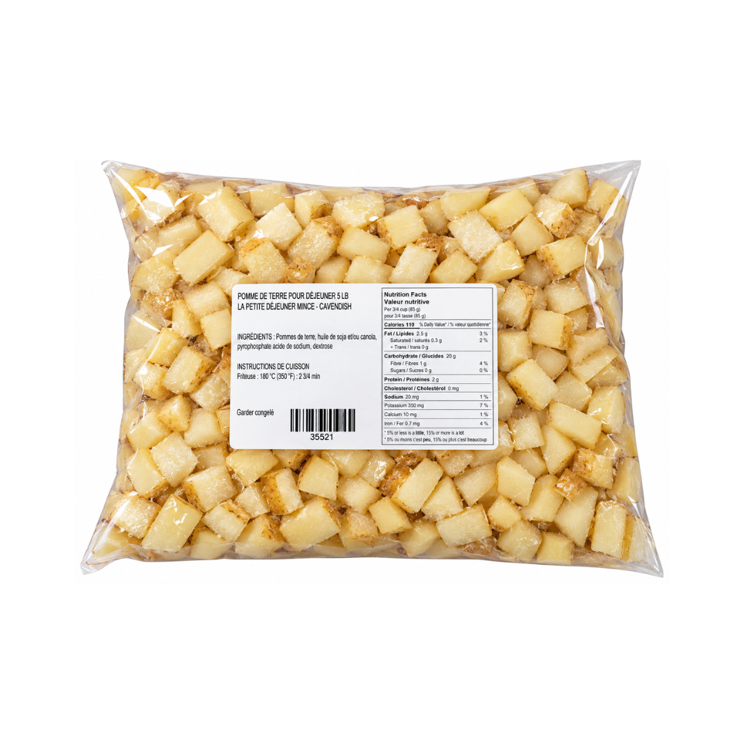 Frites déjeuner surgelées 5 lb