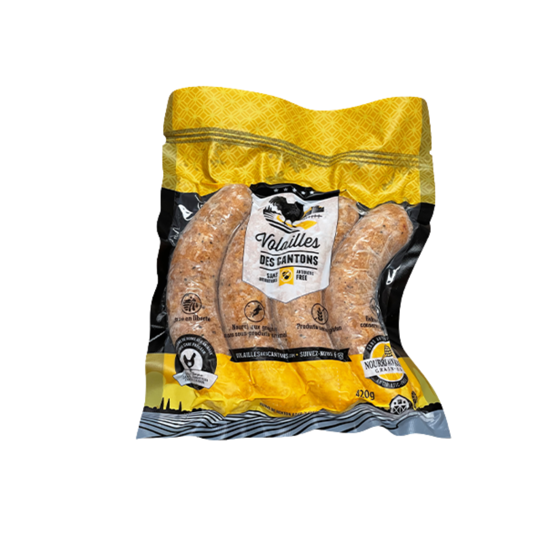 Saucisse au poulet tomate et basilic 420 g