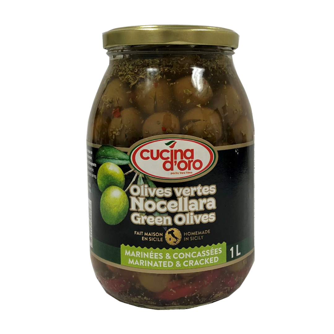 Olives marinées craquées