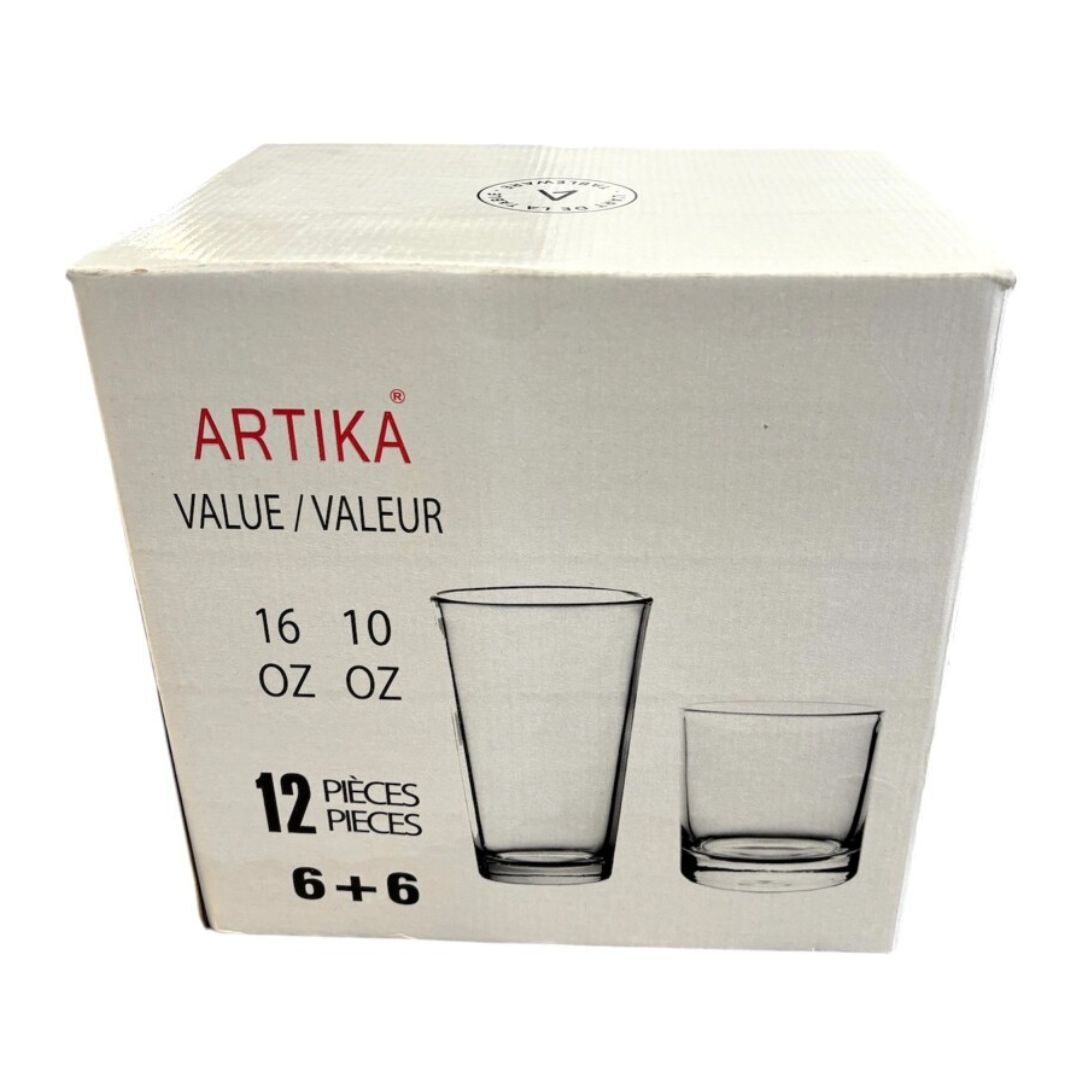 Verre ensemble 12 morceaux 6x10oz 6x16oz