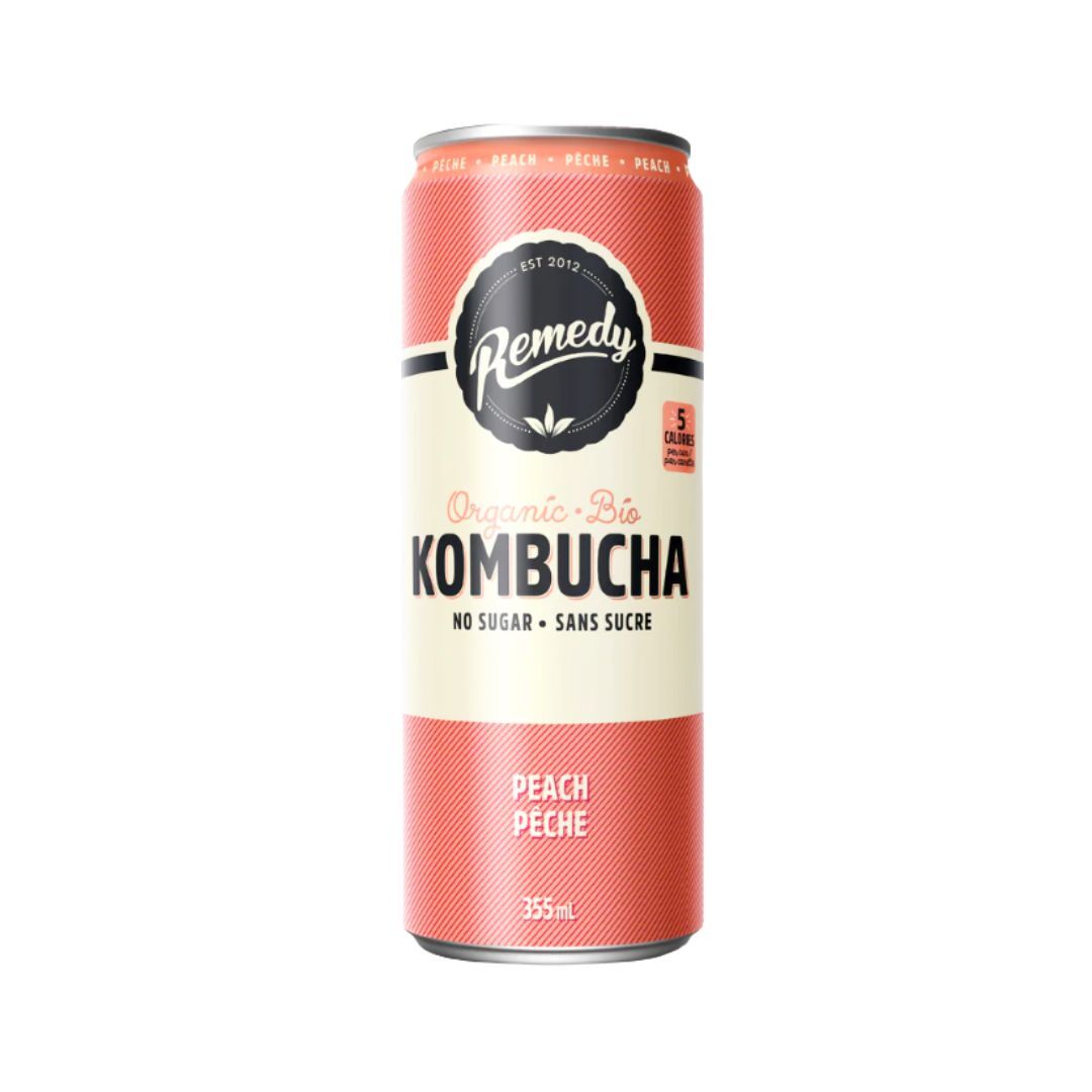 Peach kombucha 4 x 355 ml