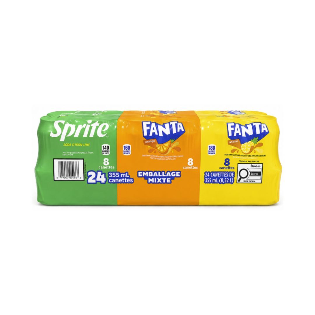 Boisson gazeuse variété Sprite Fanta Orange