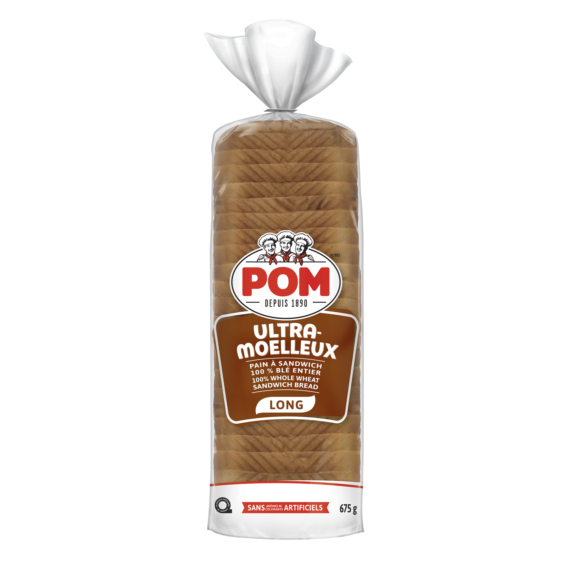 100% Whole Wheat Long Sandwich Bread 675 g