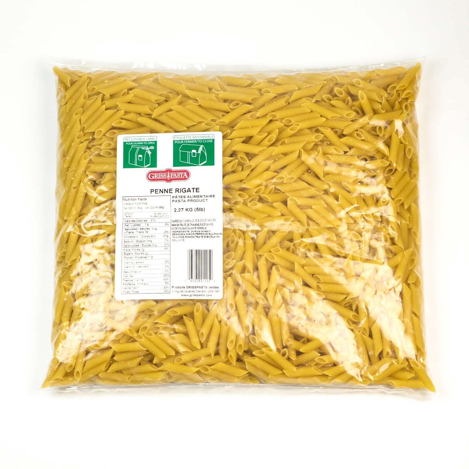 Penne Rigate Pasta 5 lb