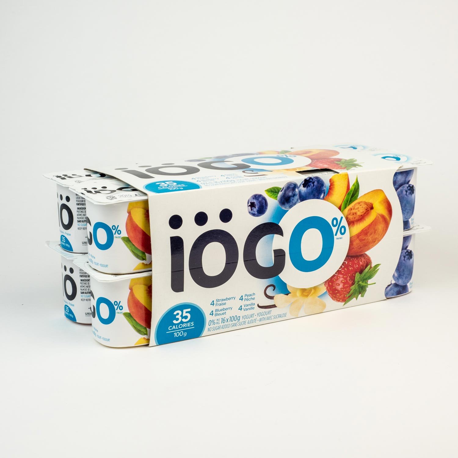 0% Strawberry Blueberry Peach Vanilla Yogurt x16