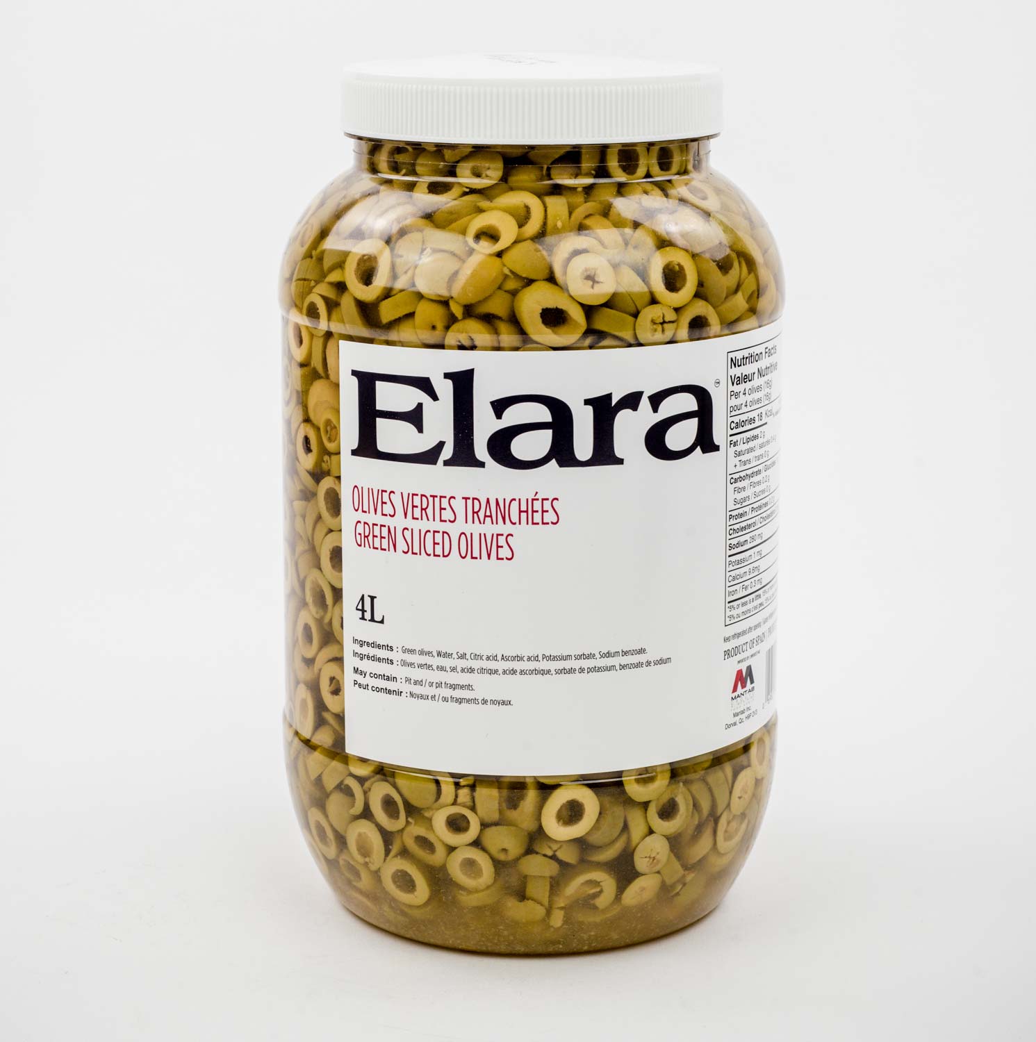 Sliced Green Olives 4 L