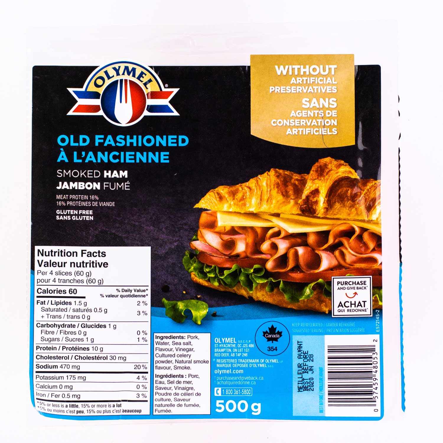 Sliced Old Fashion Smoked Ham 500 g