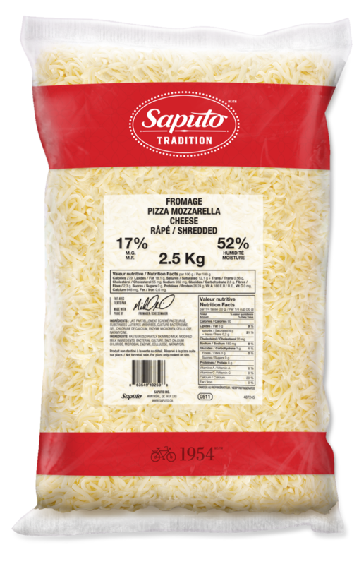  Fromage mozzarella râpé 17% 2,5kg