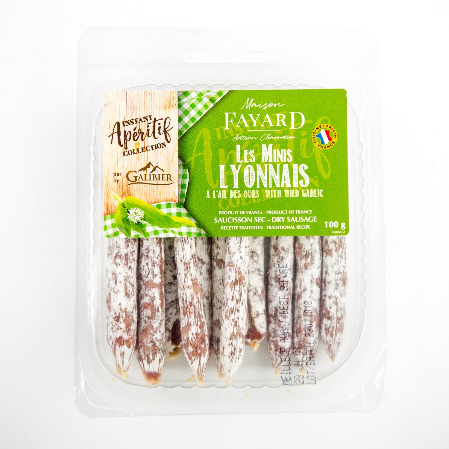 Mini saucissons secs lyonnais ail des ours 100 g