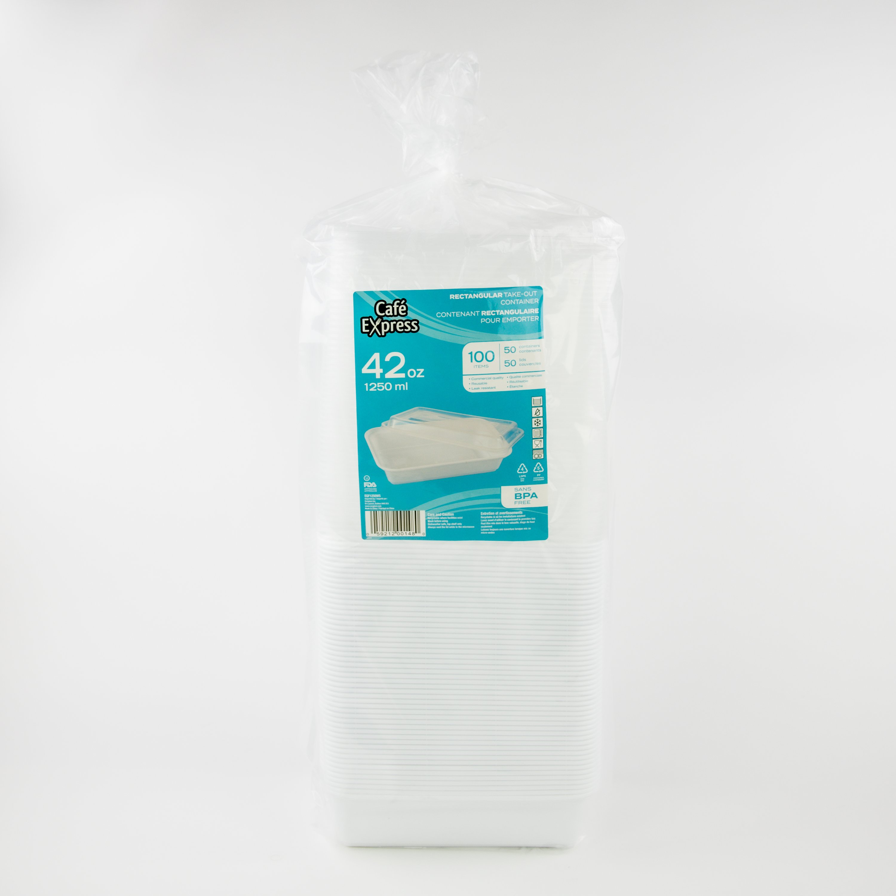 Contenant plastique base blanche 42 on x50