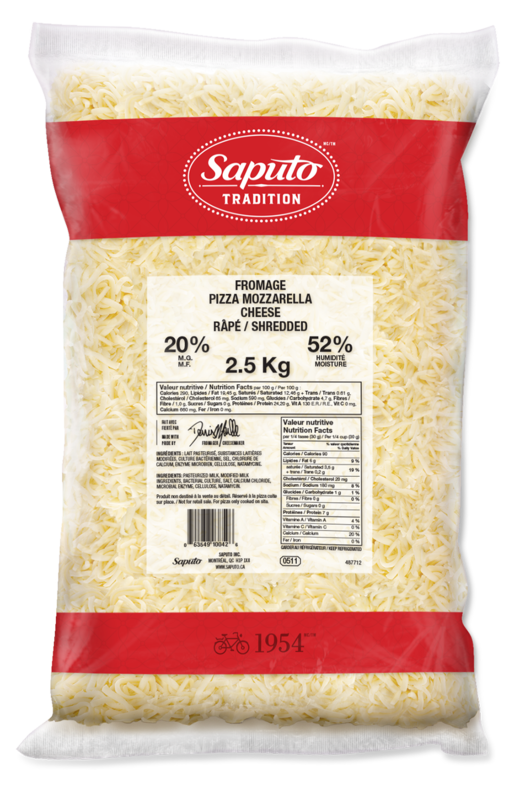  Fromage mozzarella râpé 20% 2,5kg