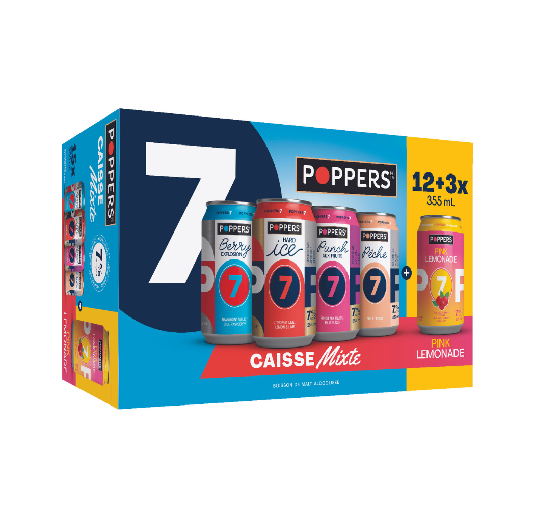 Poppers caisse mixte canettes 15 x 355 ml