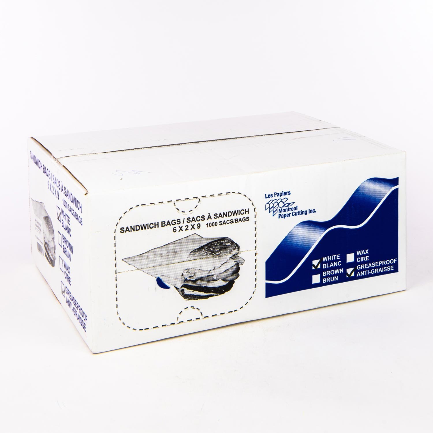 Sac sandwich papier blanc anti-gras 6