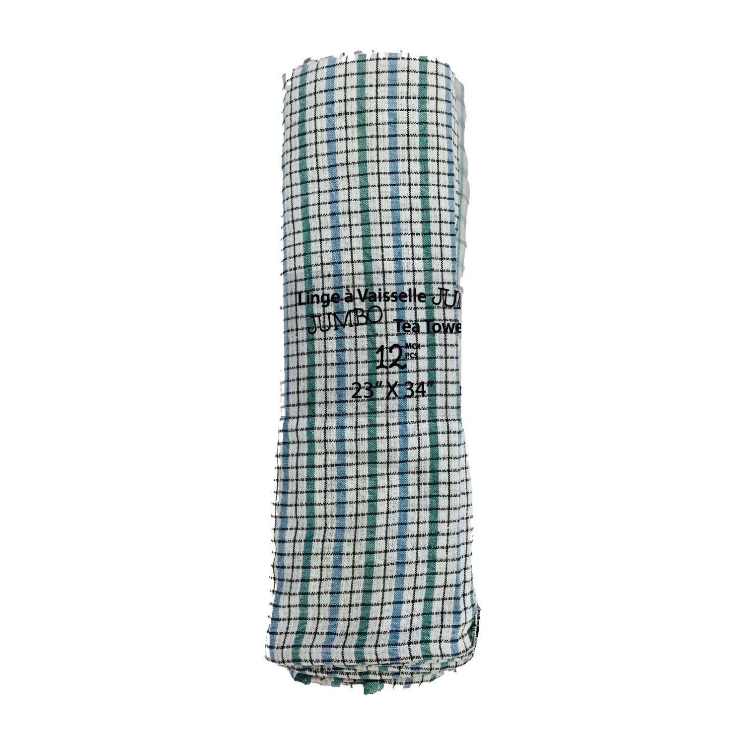 Linge à vaisselle petit carreaux 12 morceaux 23'' x 34''