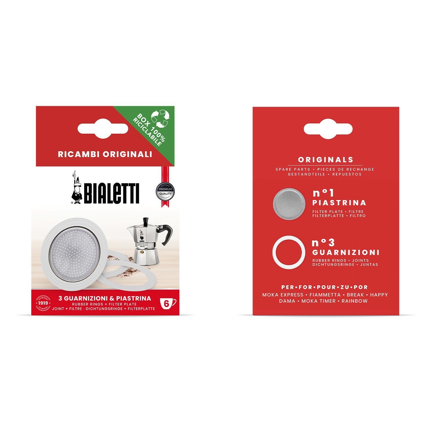 Joint et filtre pour Bialetti 6 tasses x3