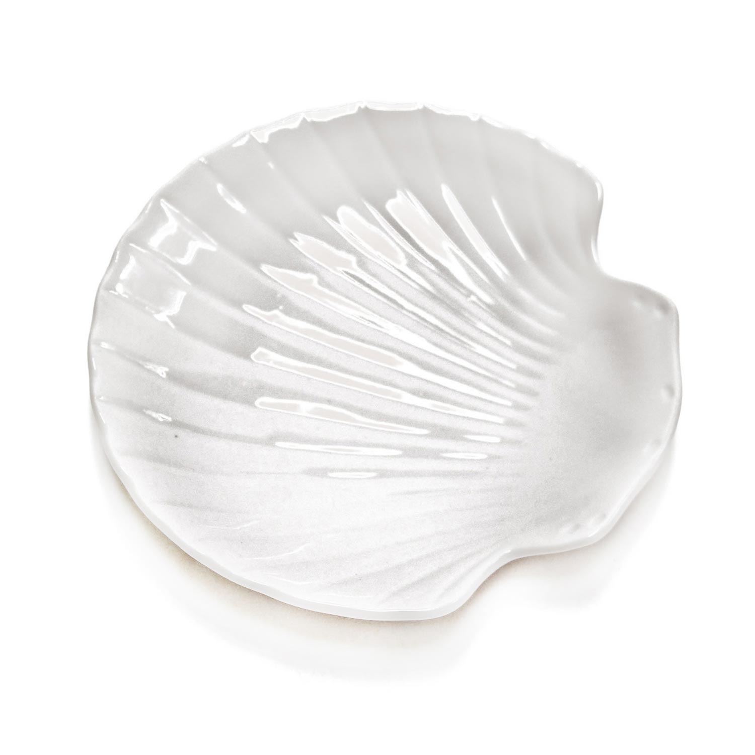 Plat Coquille St-Jacques en céramique blanche 6 1/4 oz