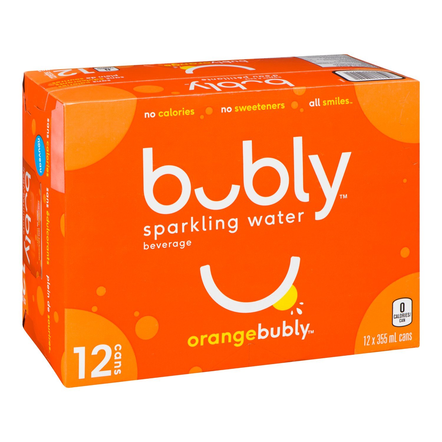 Eau pétillante orange 355 ml x12