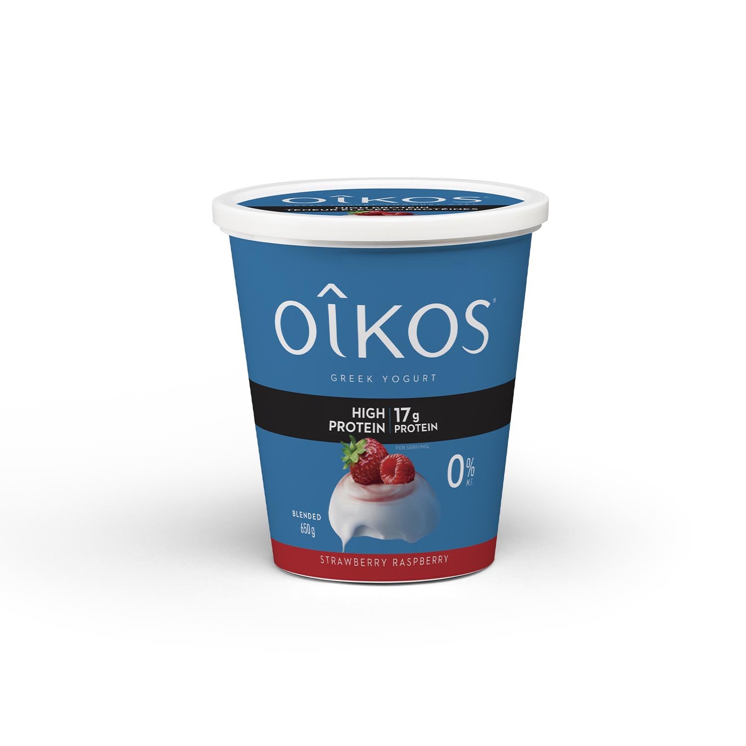 Yogourt grec fraise framboise 0% 650 g