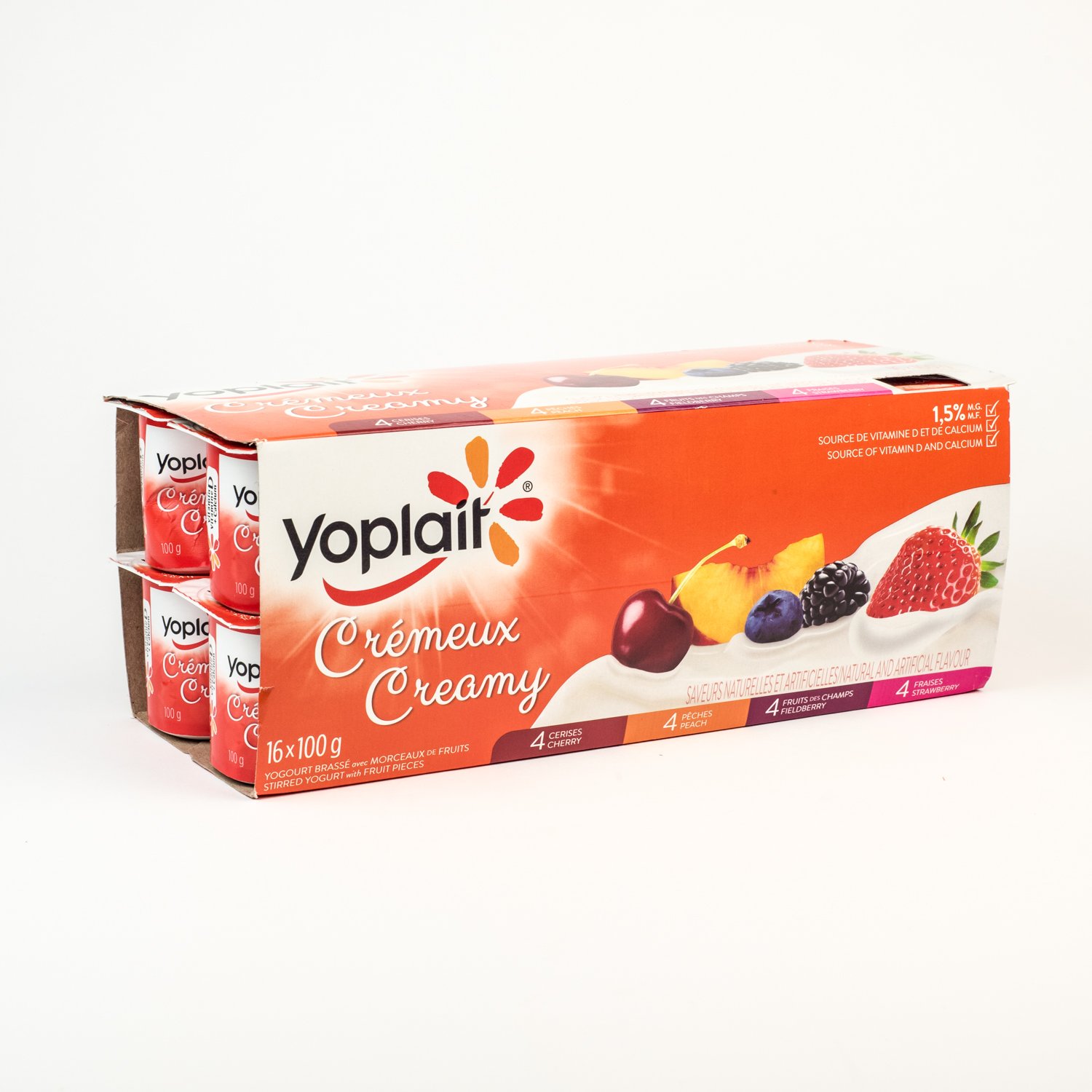 Yogourt crémeux brassé avec fruits en morceaux x16