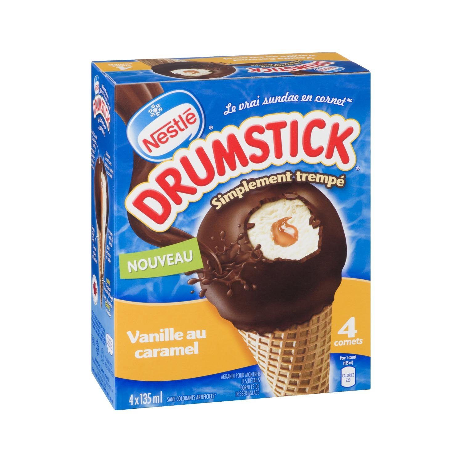 Drumstick à la vanille et caramel simplement trempé 135 ml-secondary-image