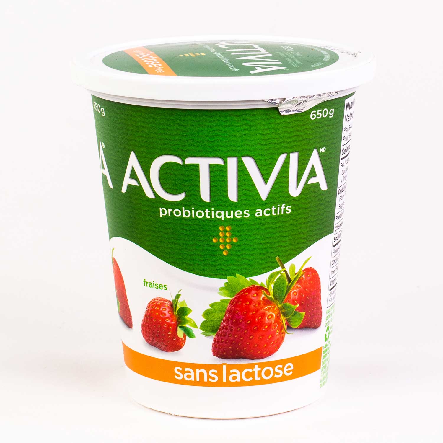Yogourt fraise sans lactose 650 g