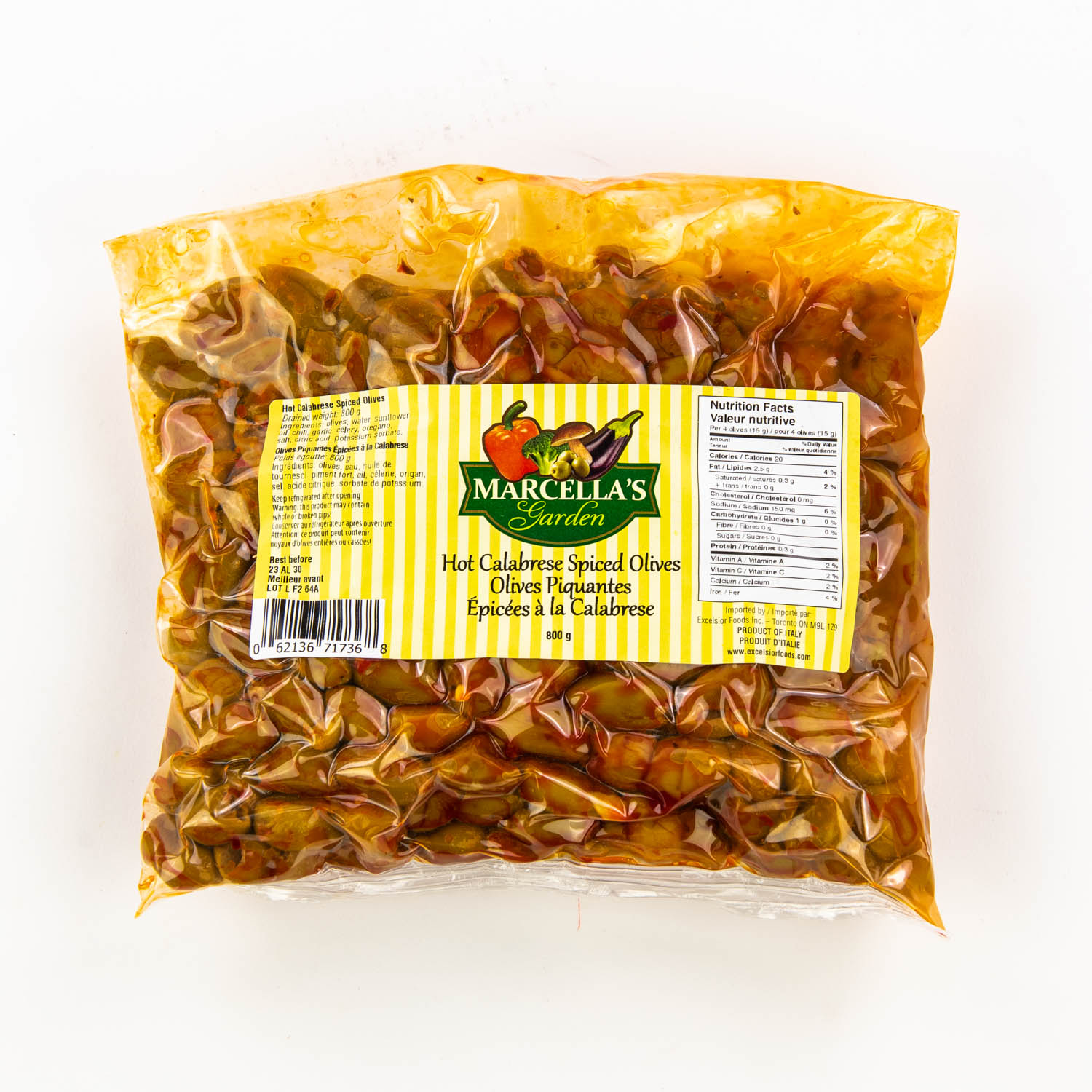 Olives piquantes épicées à la calabrese 800 g