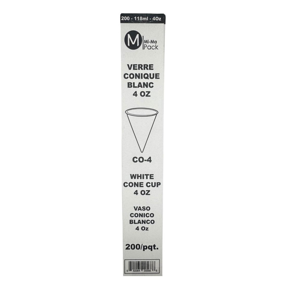 Verre conique papier blanc 118ml-secondary-image