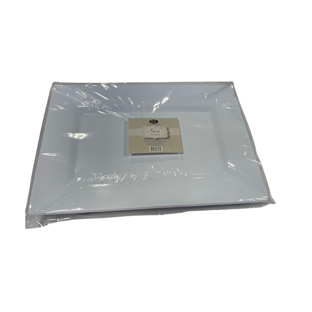Assiette dessert rectangle blanche 7.5