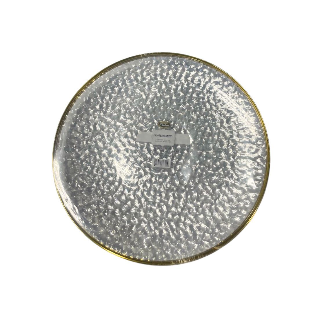 Assiette claire bande or 13