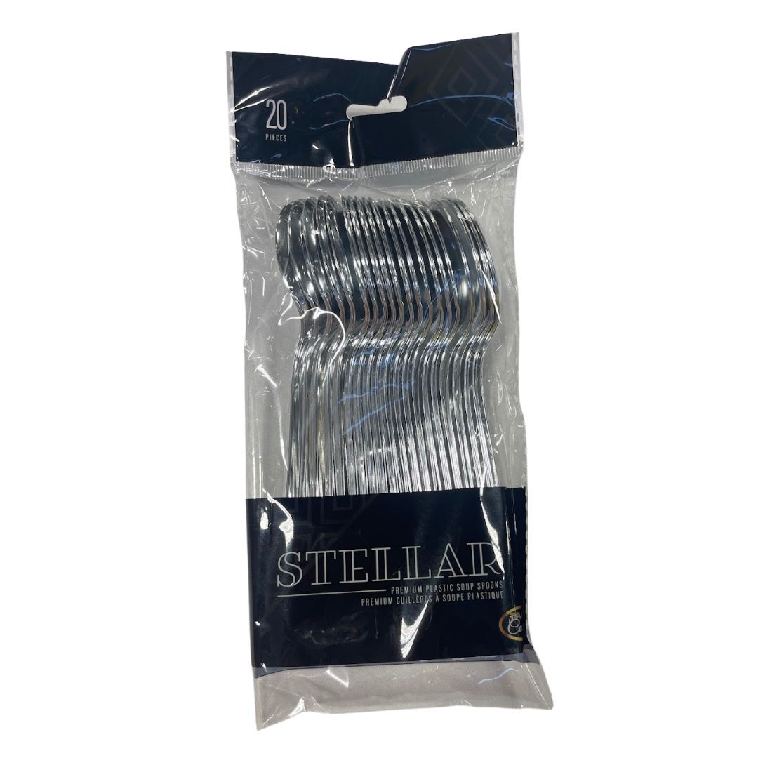Cuillère à soupe plastique argent