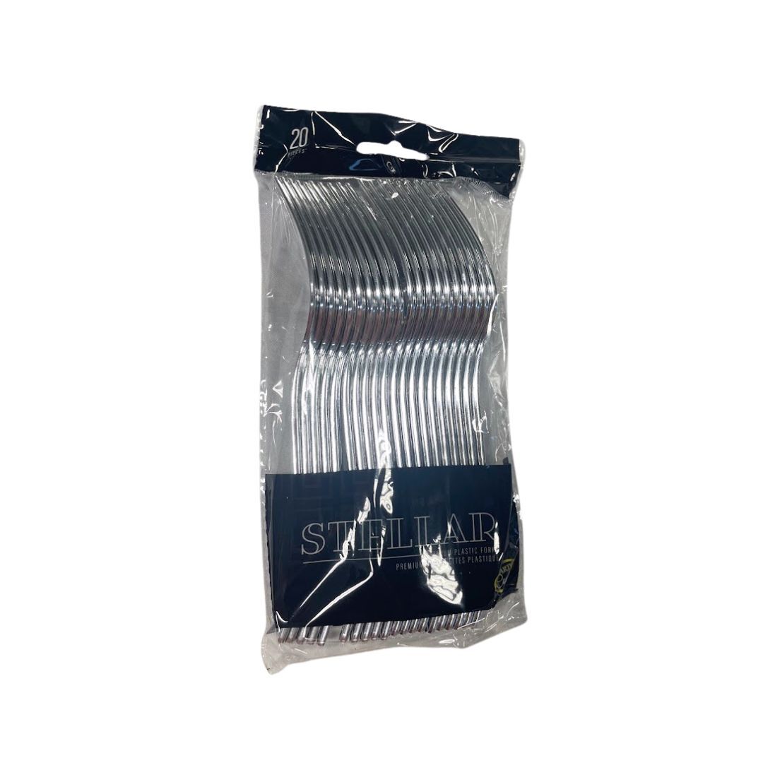 Fourchette plastique argent