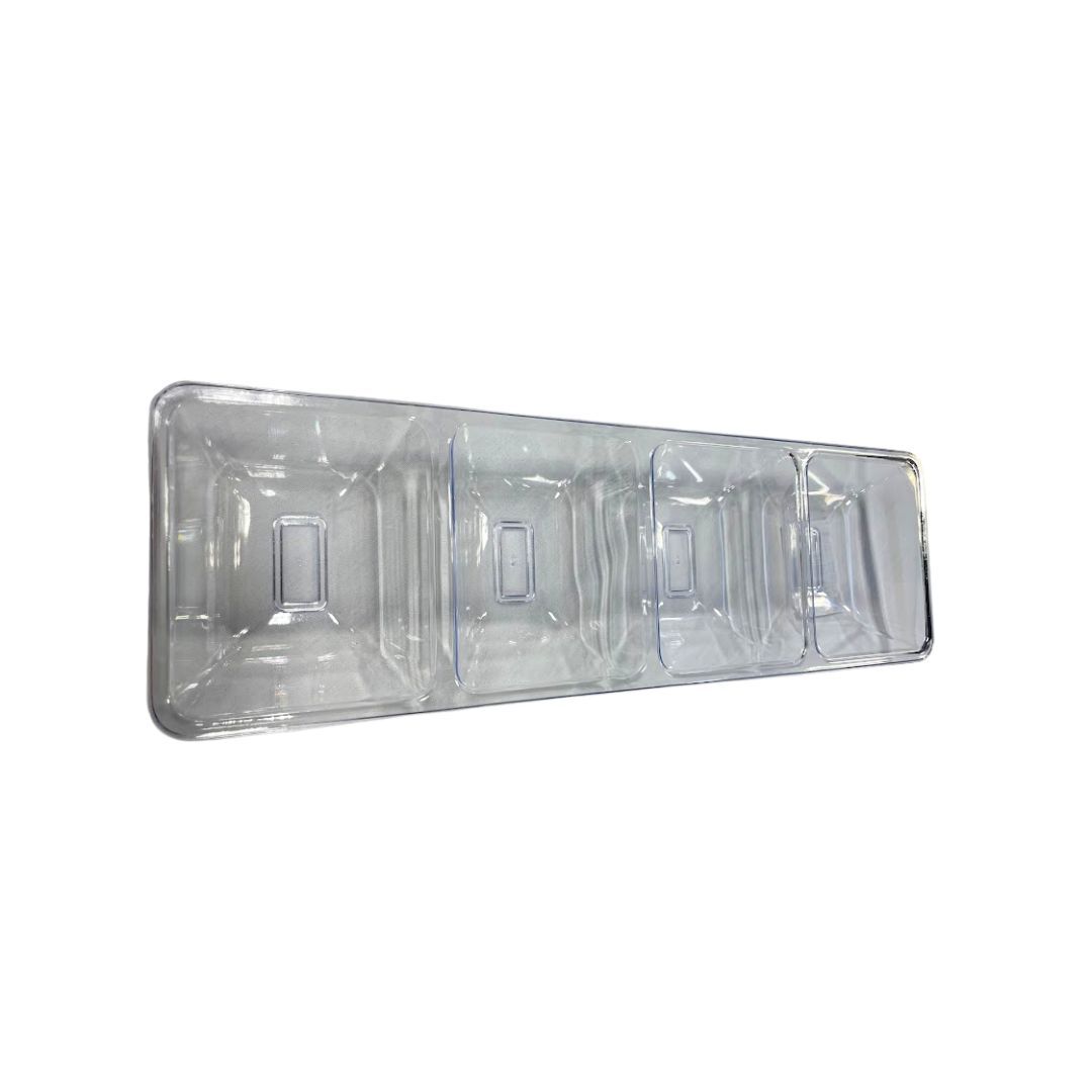 Plateau service clair rectangle 4 compartiments