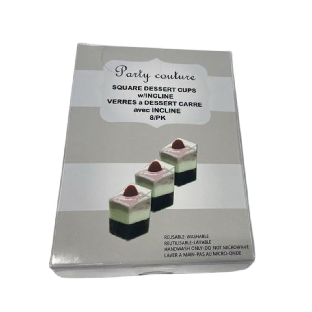 Verre dessert carré incliné