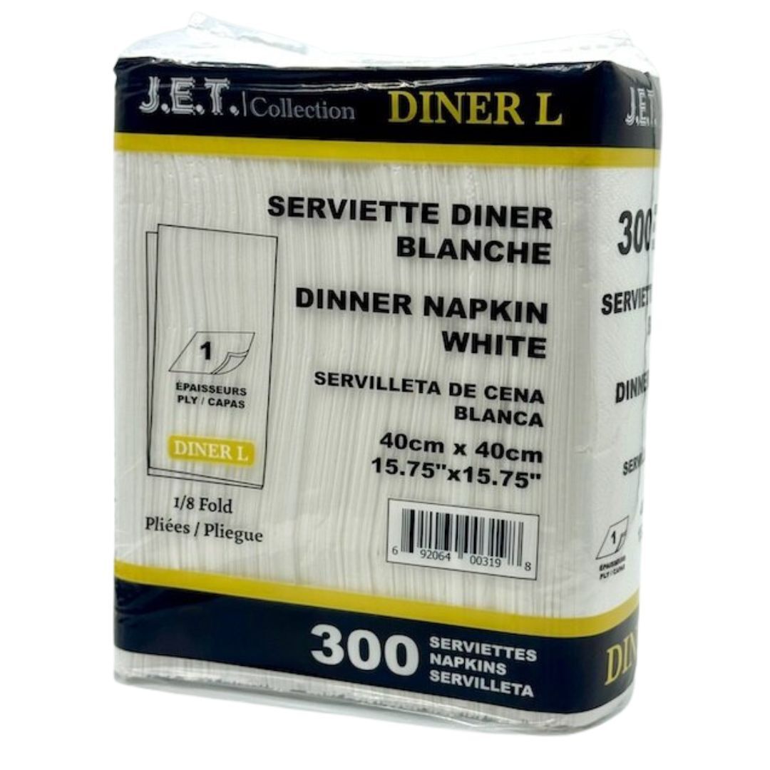  Serviette diner blanche 1 pli 15