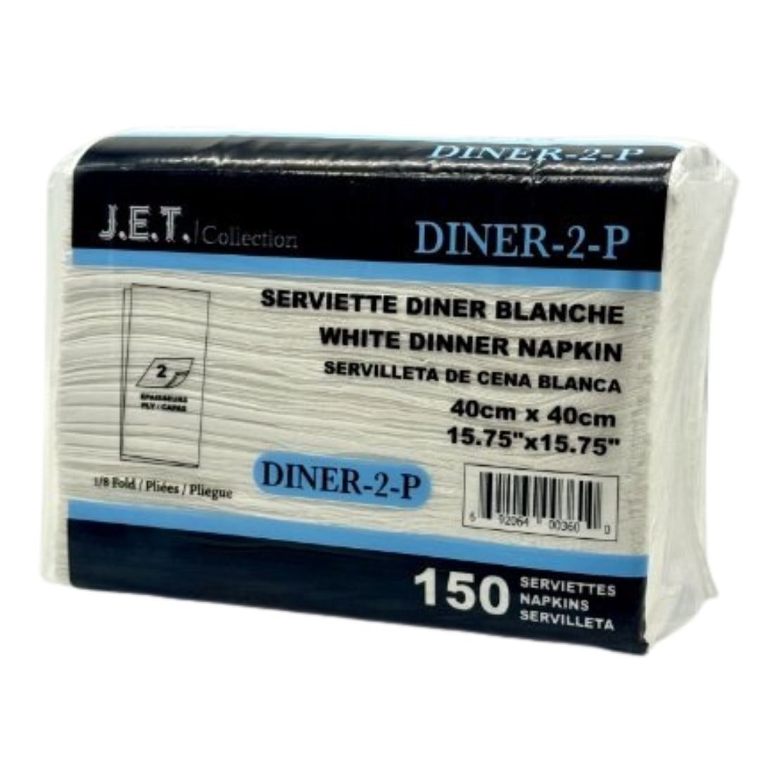 Serviette à dîner blanche 2 plis