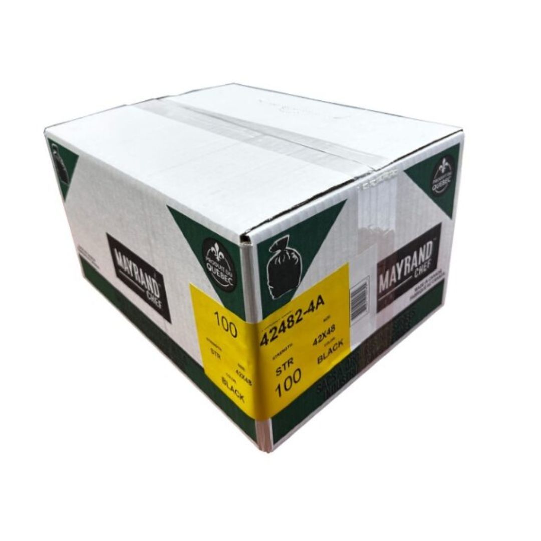Strong Black Garbage Bags 42 po x 48 po