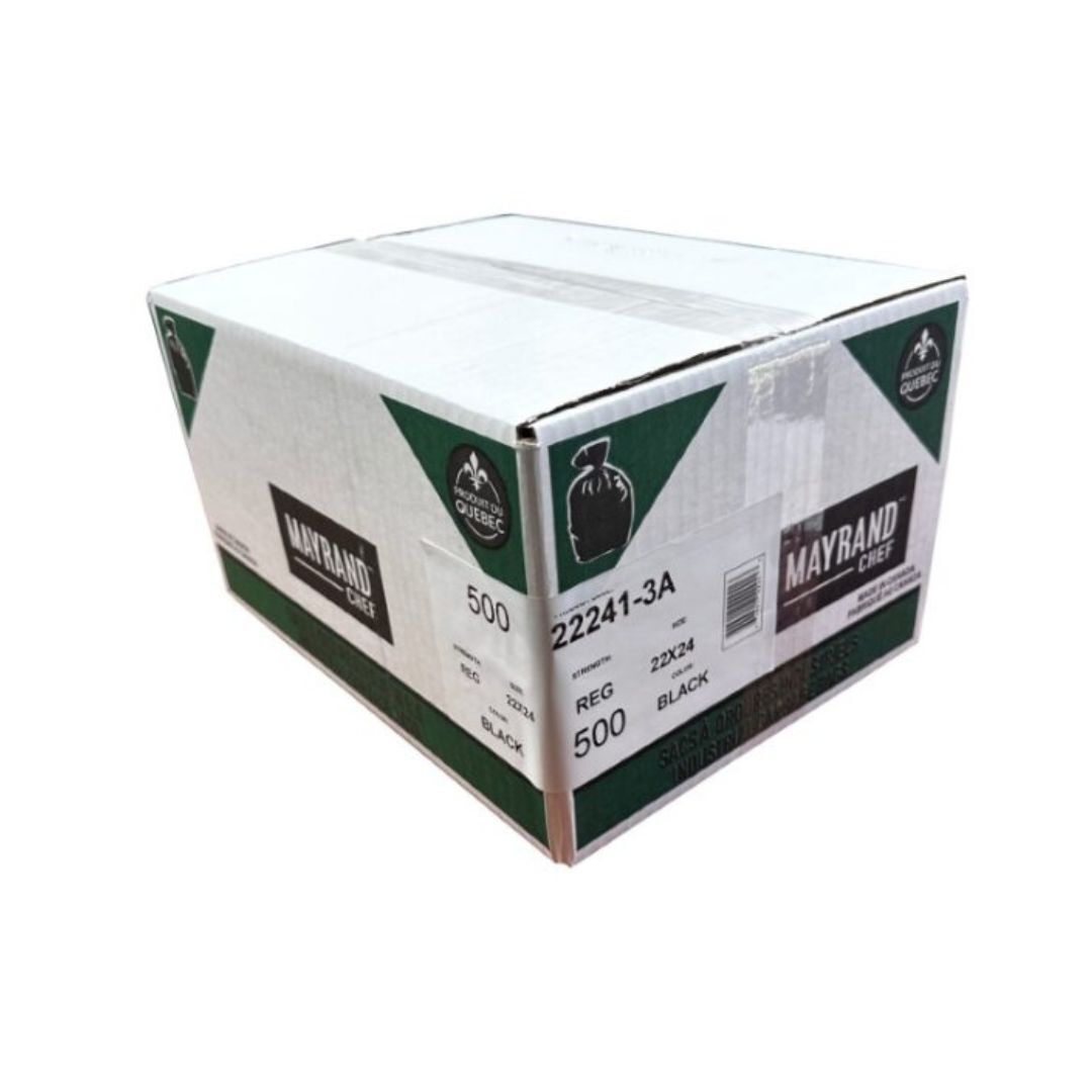 Regular Black Garbage Bags 22 po x 24 po x 500