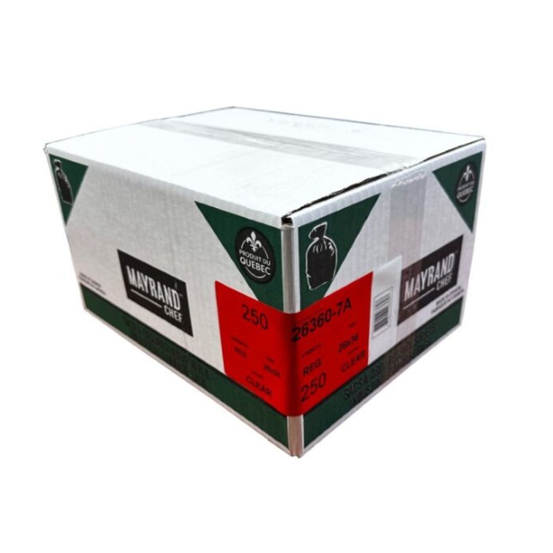 Clear Regular Garbage Bag 26 po x 36 po x250